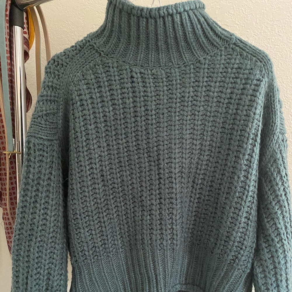 Teal Crop Sweater